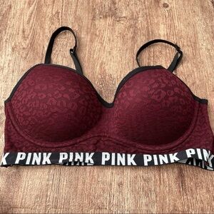 Victoria's Secret Pink Maroon Bra Size Medium